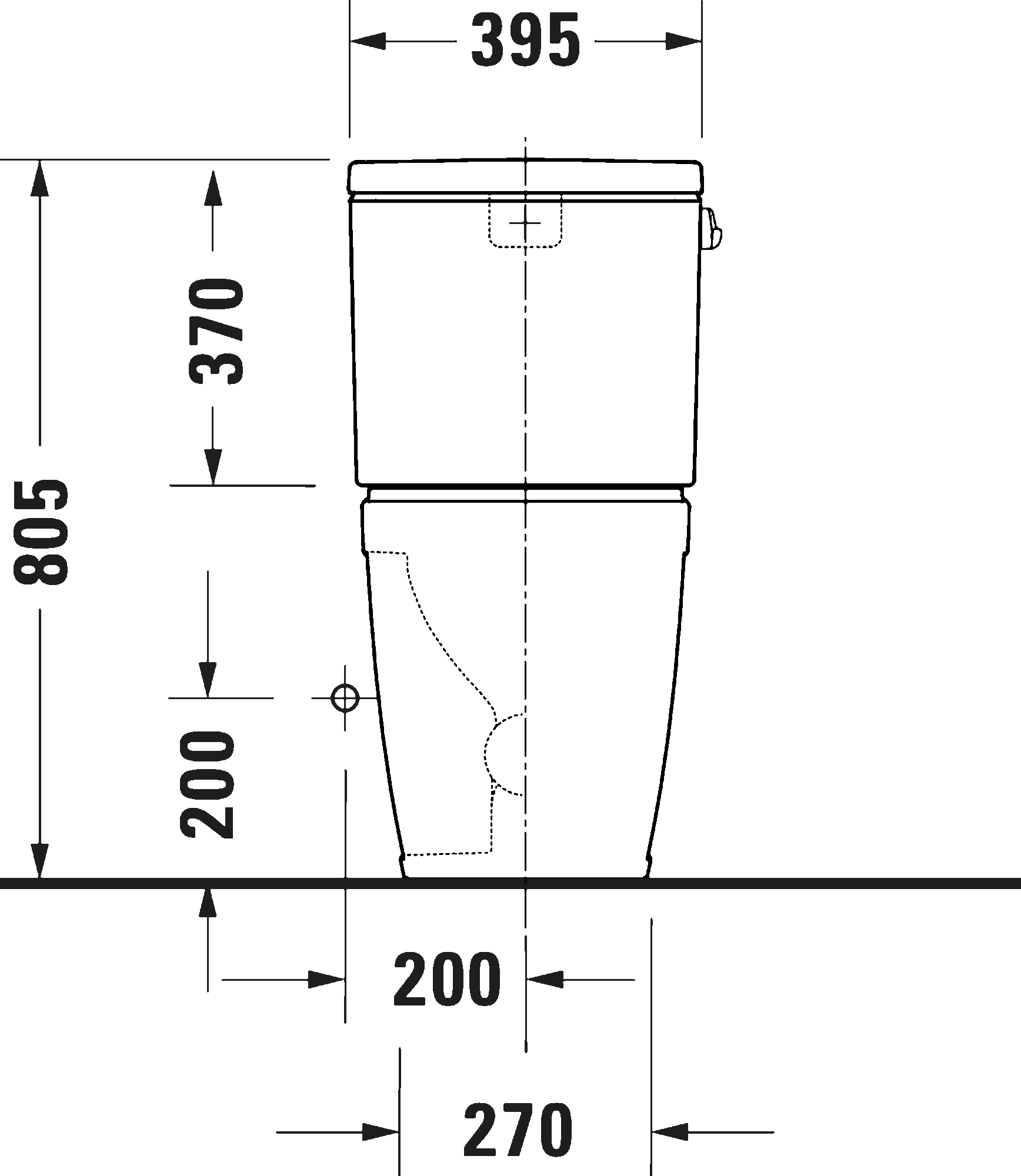 Inodoro de dos piezas PRO Series, 205001