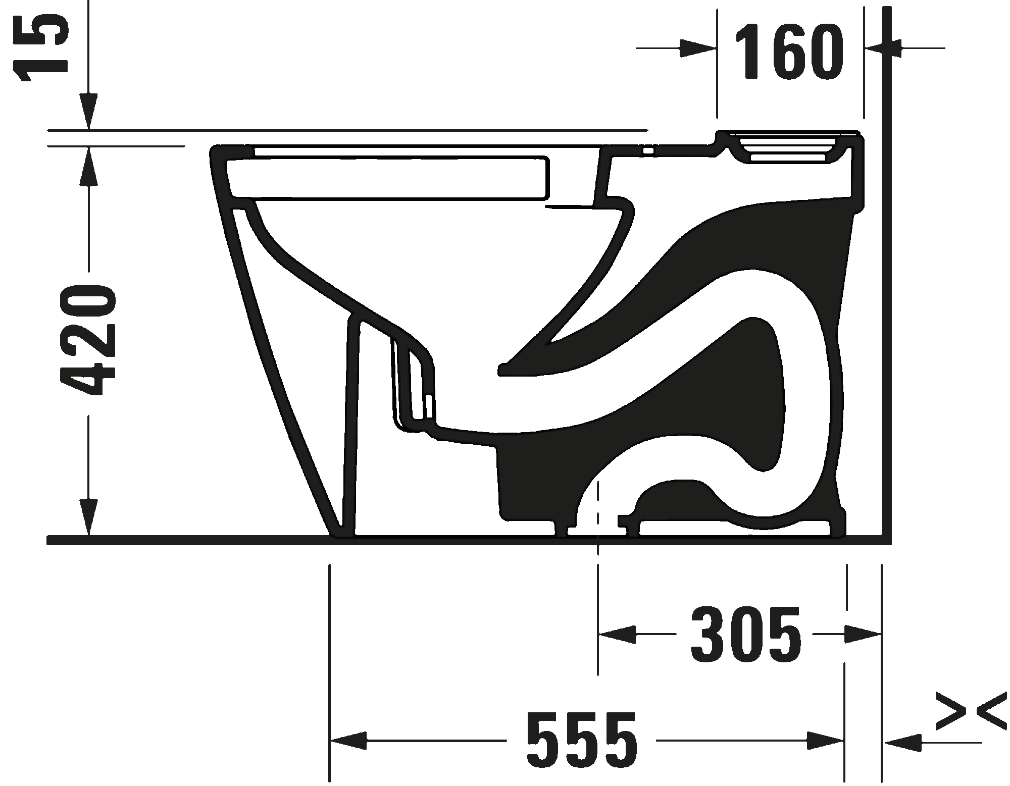 Inodoro de dos piezas PRO Series, 205001