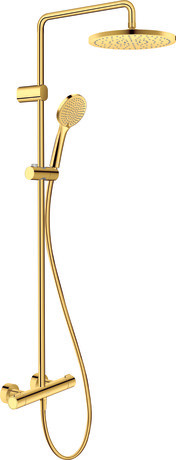 Shower system, WA4280008A34 only for Asian markets, Gold Polished, Height: 1124 mm, Flow rate of hand shower (3 bar): 6 l/min, Flow rate of showerhead (3 bar): 6 l/min