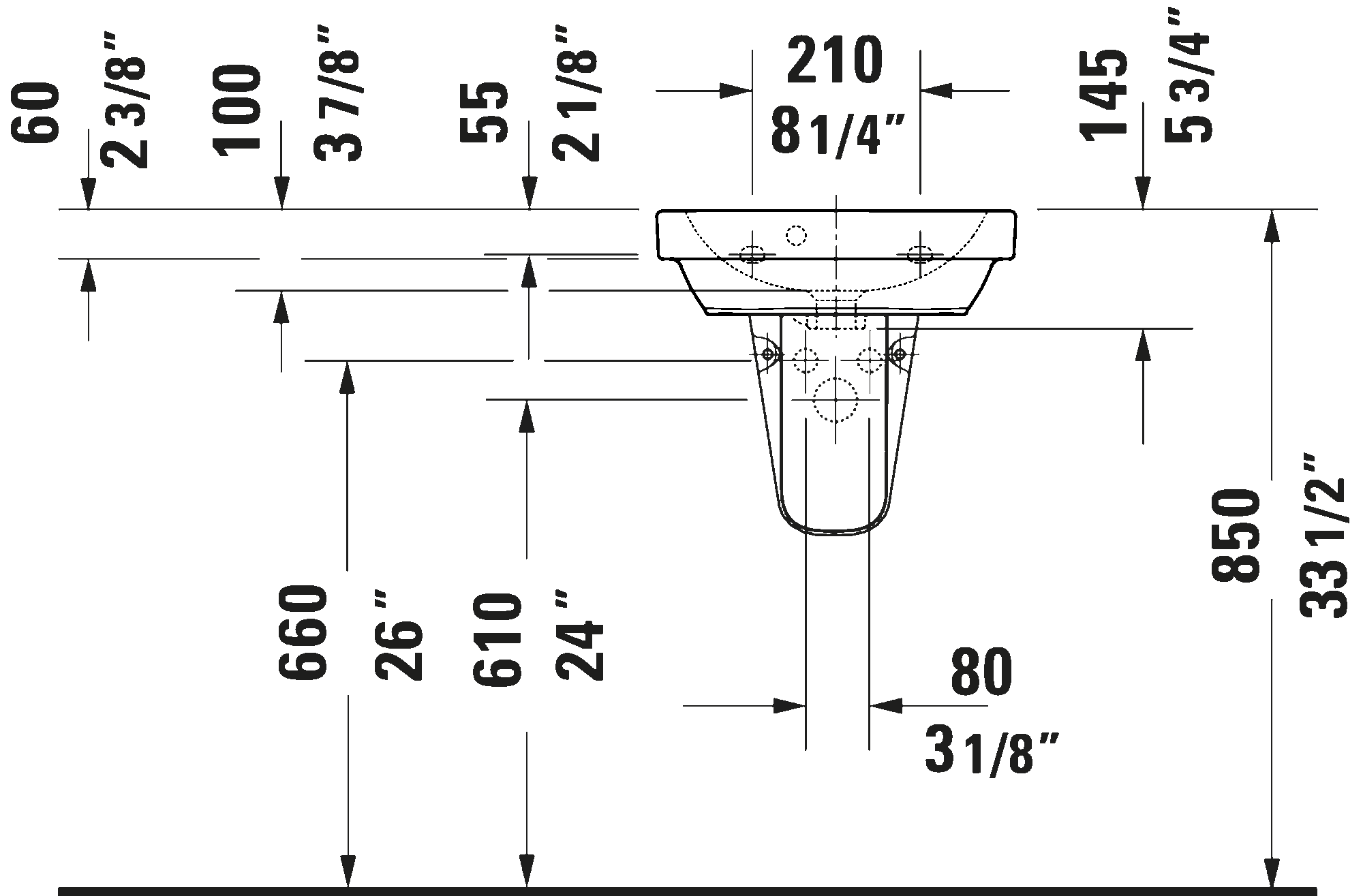 Wall Mounted Sink, 074845