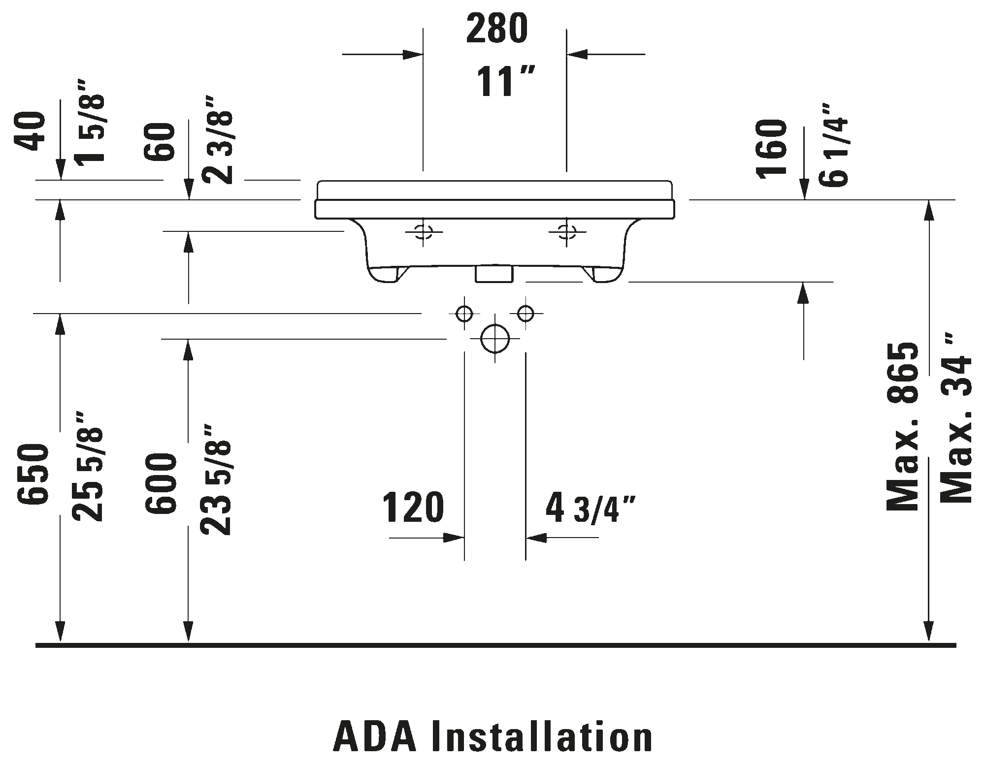 Wall Mounted Sink Vital, 030970