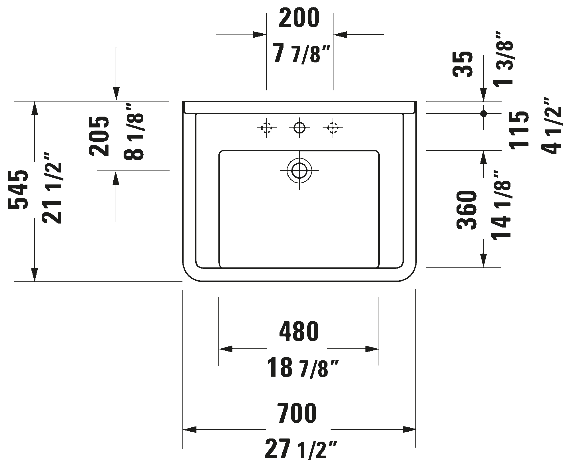 Wall Mounted Sink Vital, 030970