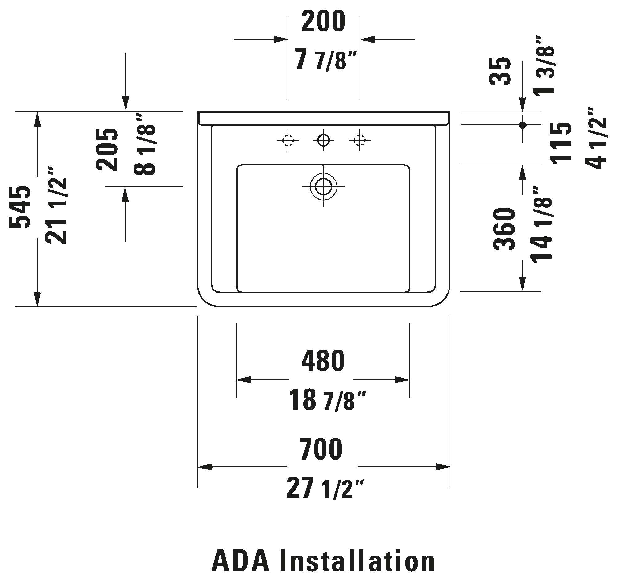 Wall Mounted Sink Vital, 030970