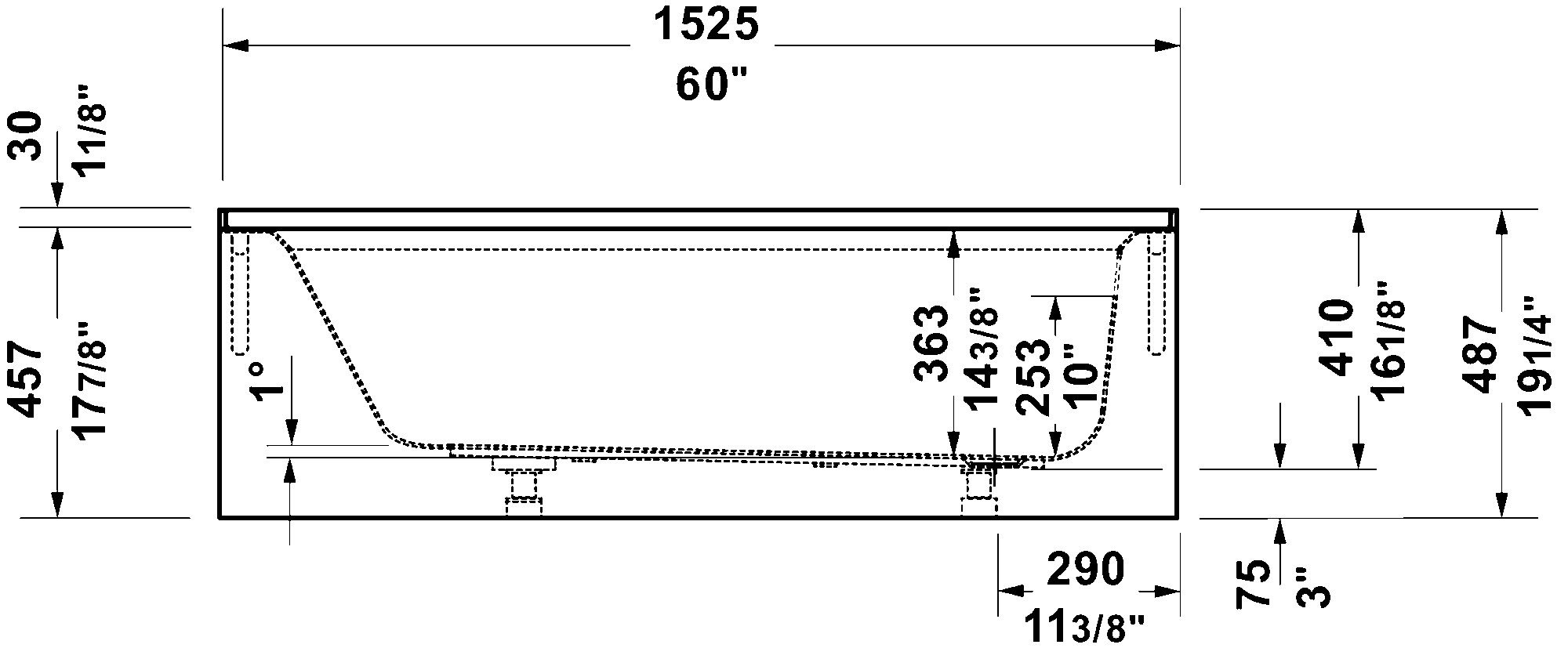alcove tub, 700445