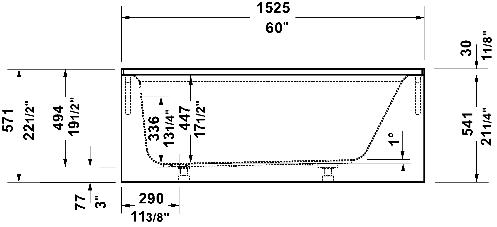 alcove tub, 700440