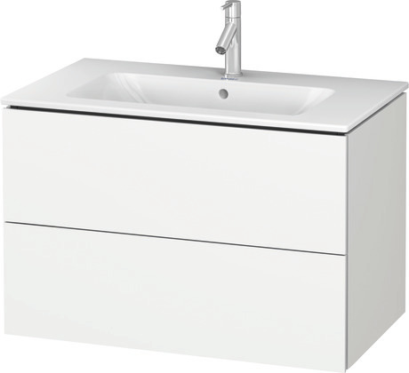 Vanity cabinet with sink, LC0009T18180000 White Matte Decor, Set items: Vanity Cabinet, Wall Mounted Sink, Article No.: LC624101818, 2336830030, Matte