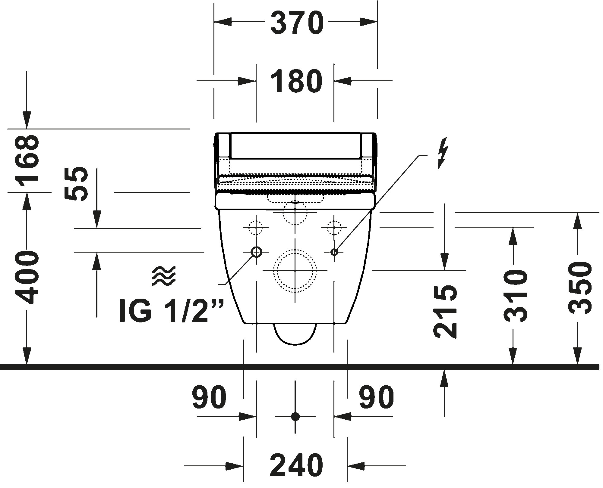 Toilet wall-mounted for shower toilet seat, 252259
