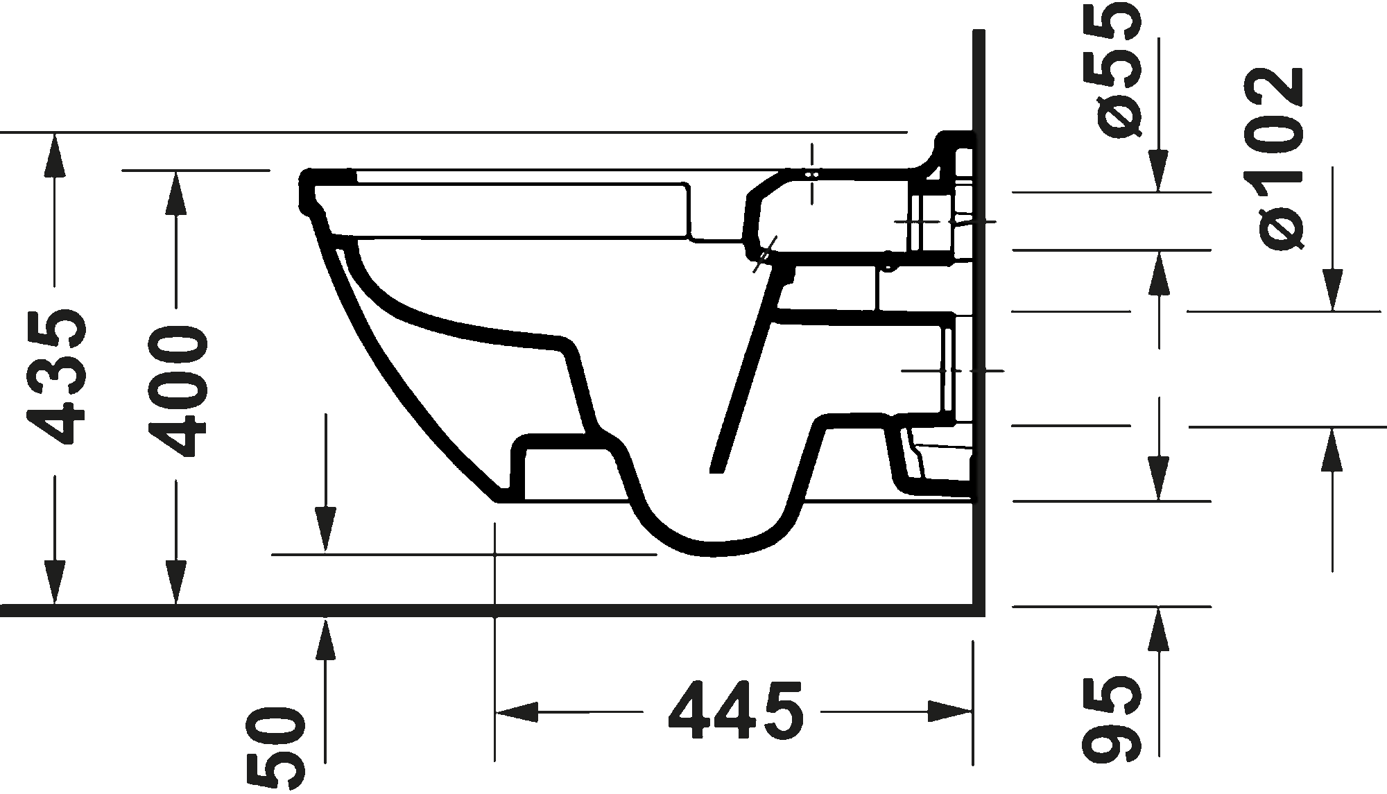 Wall-mounted toilet, 252209