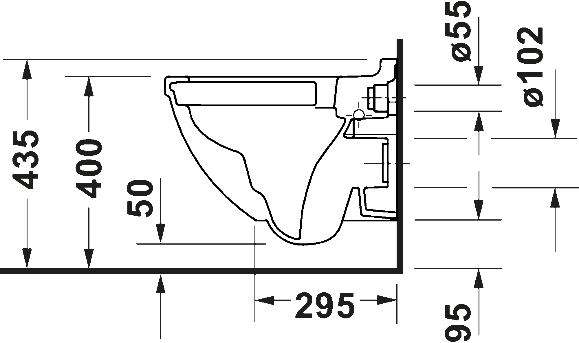 Wall-mounted toilet, 252009