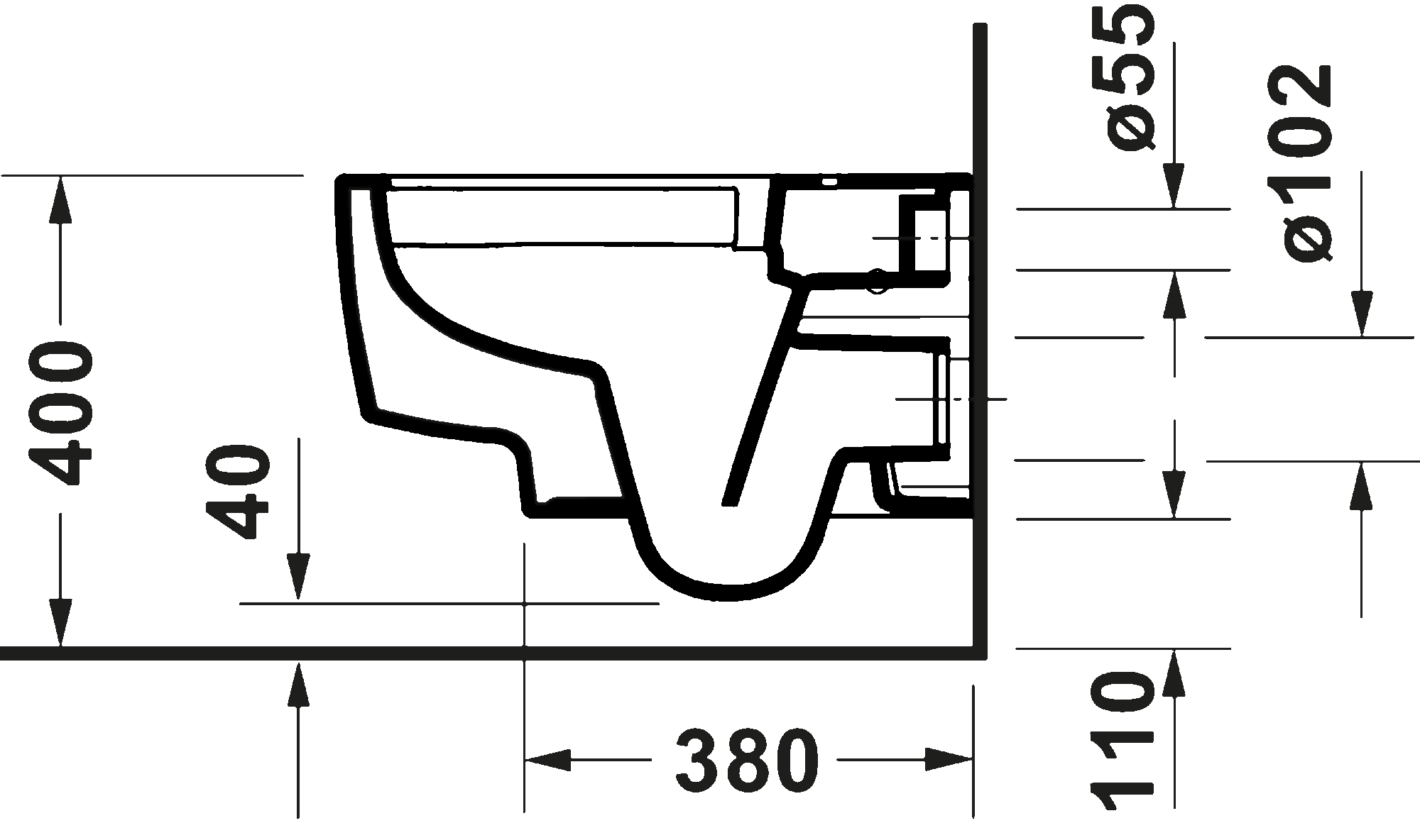 Wall-mounted toilet, 290609