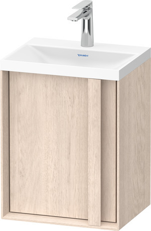 Set c-shaped sospeso, OC4553OH7H70000 Rovere chiaro massello opaco Legno massello, Articoli inclusi nel set: Lavamani c-shaped, Colore ceramica: Bianco satinato, Numero dei fori rubinetteria: 1, Maniglia Rovere chiaro massello, Troppopieno: No, Bordo per la rubinetteria: Sì, Incl. piletta a scarico libero, Incl. tappo in DuroCast, Incl. rubinetteria: No