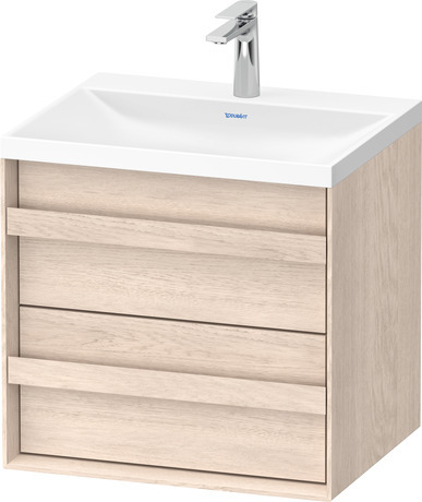 Set c-shaped sospeso, OC4555OH7H70000 Rovere chiaro massello opaco Legno massello, Articoli inclusi nel set: Lavabo c-shaped, Colore ceramica: Bianco satinato, Numero dei fori rubinetteria: 1, Maniglia Rovere chiaro massello, Troppopieno: No, Bordo per la rubinetteria: Sì, Incl. piletta a scarico libero, Incl. tappo in DuroCast, Incl. rubinetteria: No