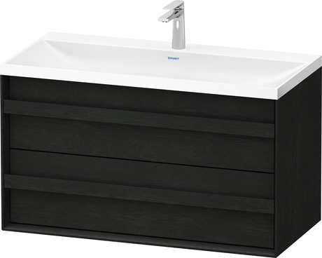 Set c-shaped sospeso, OC4557OH6H60000 Rovere nero massello opaco Legno massello, Articoli inclusi nel set: Lavabo c-shaped, Colore ceramica: Bianco satinato, Numero dei fori rubinetteria: 1, Maniglia Rovere nero massello, Troppopieno: No, Bordo per la rubinetteria: Sì, Incl. piletta a scarico libero, Incl. tappo in DuroCast, Incl. rubinetteria: No