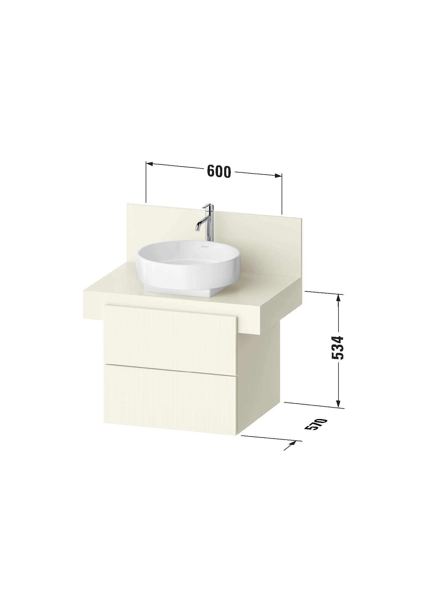 Console vanity unit wall-mounted, BA5012