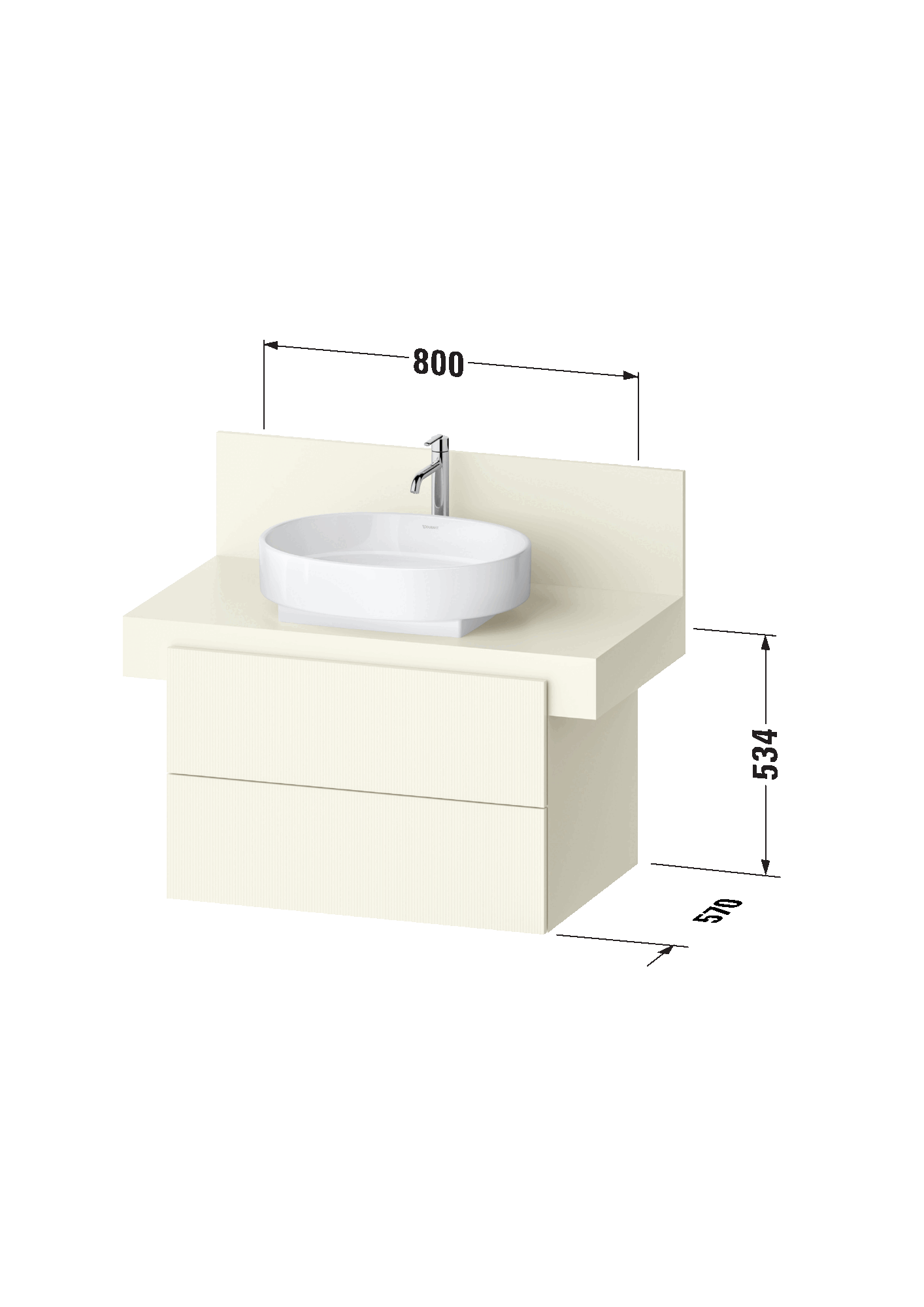 Console vanity unit wall-mounted, BA5013
