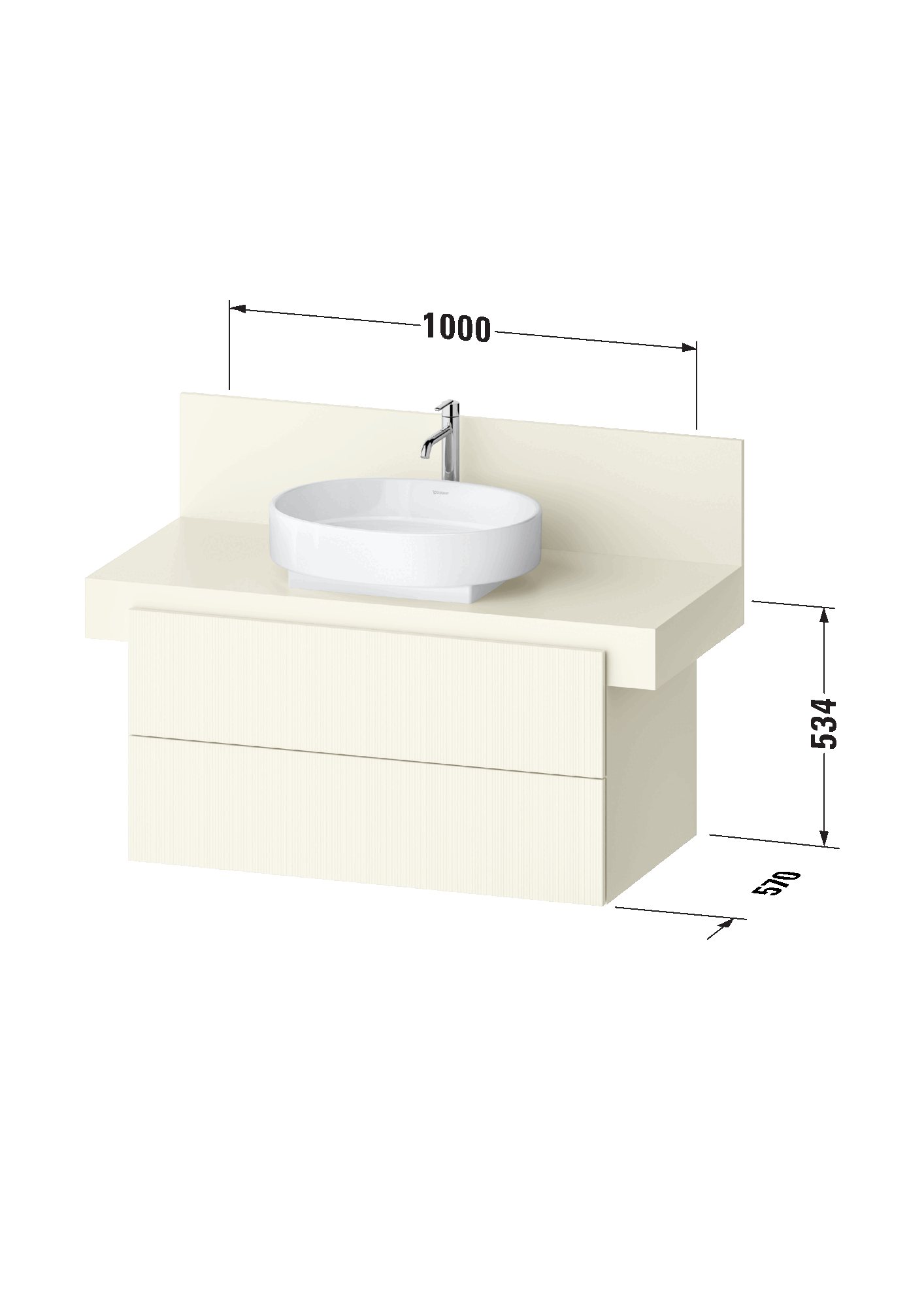Console vanity unit wall-mounted, BA5014