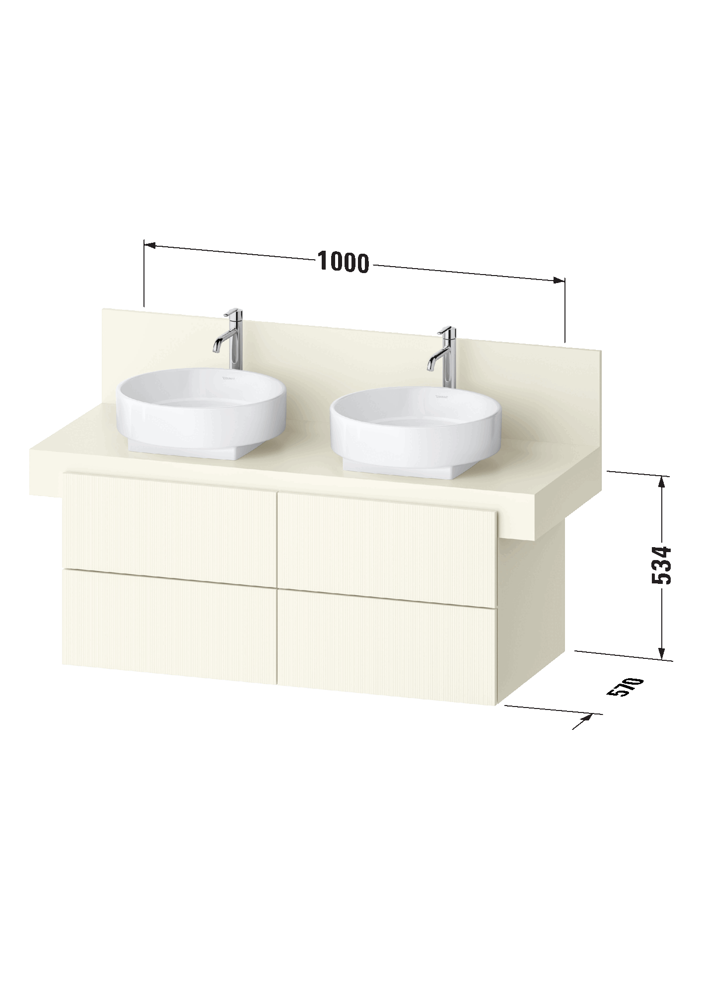 Console vanity unit wall-mounted, BA5017