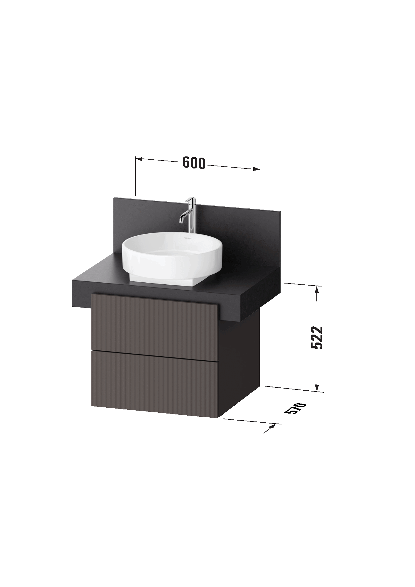 Console vanity unit wall-mounted, BA5032