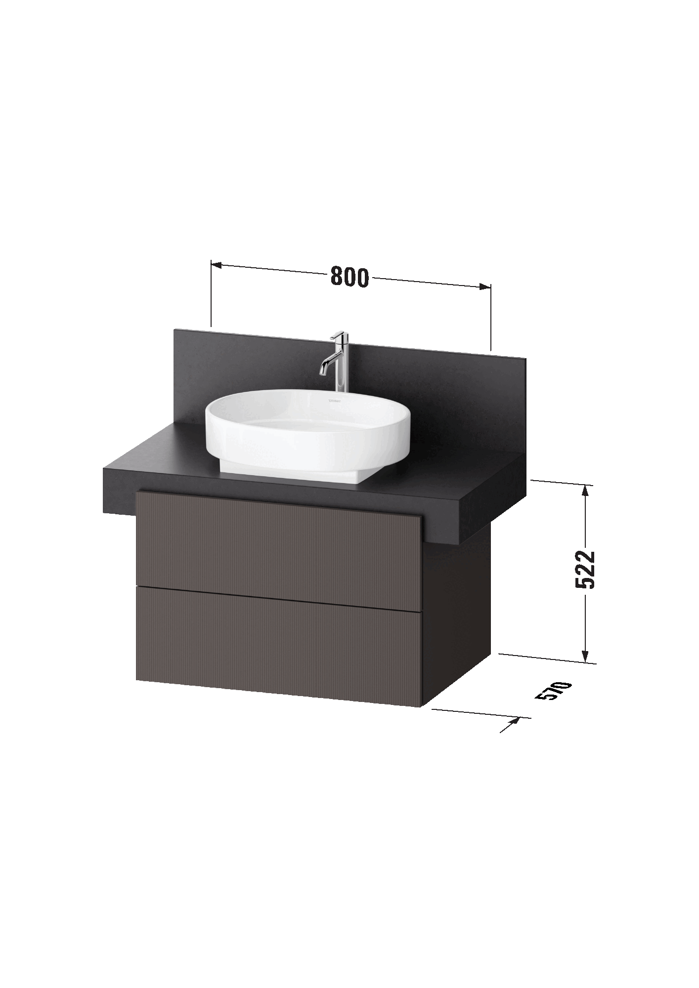 Console vanity unit wall-mounted, BA5033
