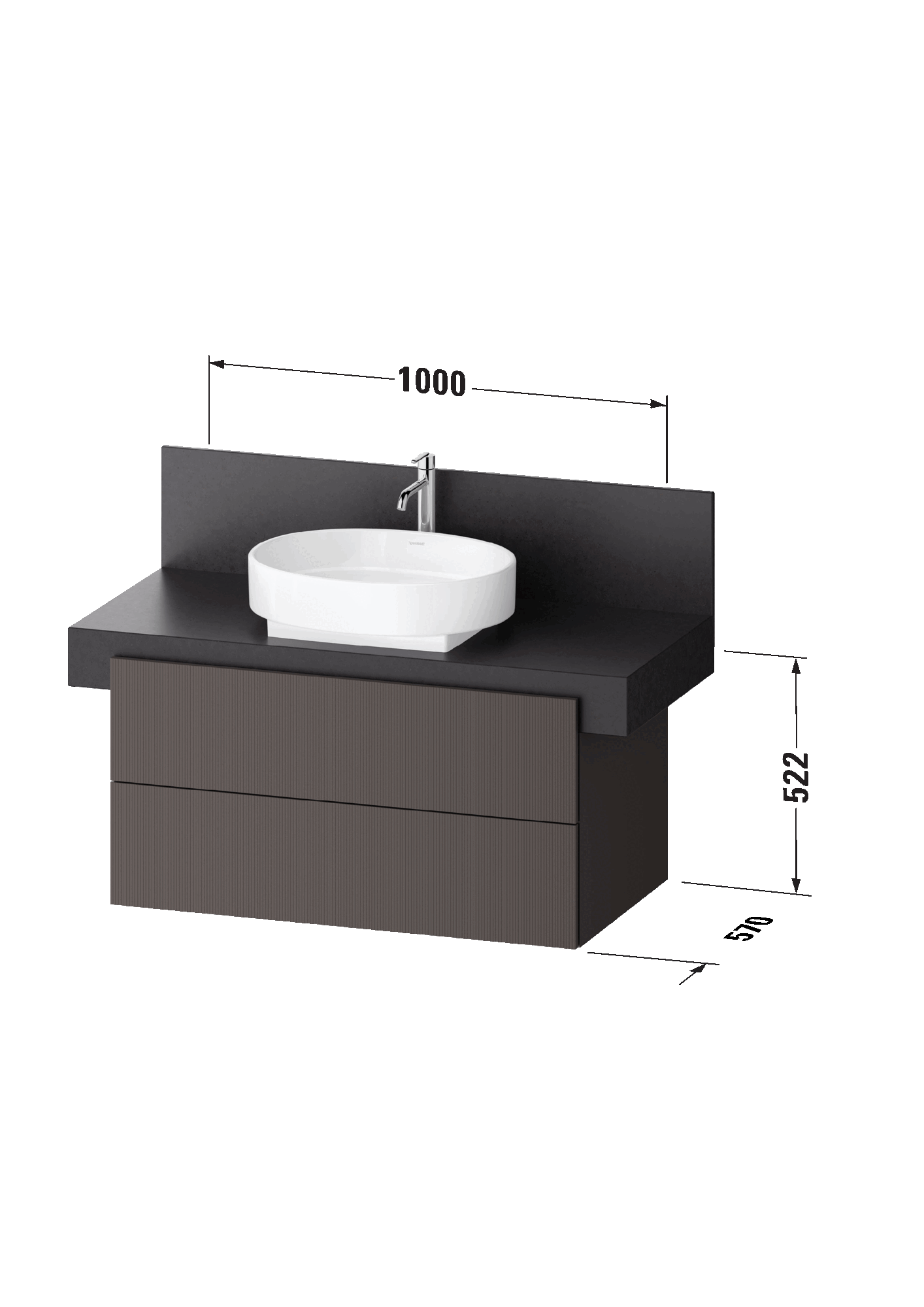 Console vanity unit wall-mounted, BA5034