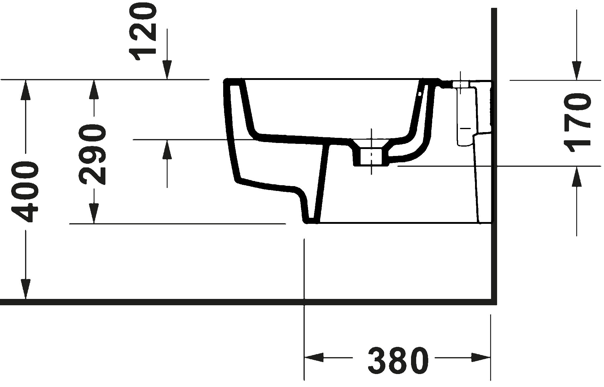 Wall-mounted bidet, 272615