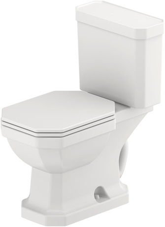 Two Piece Toilet, D10025AA Set items: Toilet Bowl, Toilet Tank, Article No.: 203801AA00, 08723100U3, White High Gloss, Siphonic, Flushing rim: Closed, Trip lever placement: Left, Outlet: Closed, Flush water quantity: 1.28 gal, Single Flush