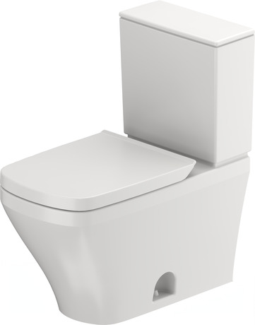 Two Piece Toilet, D4057500 Set items: Toilet Tank, Toilet Bowl, Article No.: 09352000U5, 20350100U0, White High Gloss, elongated, Siphonic, Flushing rim: Closed, Trip lever placement: Left, Outlet vertical, Flush water quantity: 1 gal, n/a, Single Flush, Water connection position: Bottom left