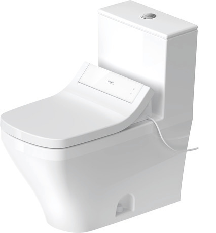 One Piece Toilet, D4058520 Set items: Shower toilet seat, One Piece Toilet, Article No.: 613200011041300, 2157012085, HygieneGlaze, White High Gloss, Siphonic, Flushing rim: Closed, Single Flush, Trip lever placement: Top, Flush water quantity: 1.28 gal, Single Flush, Trip lever placement: Top