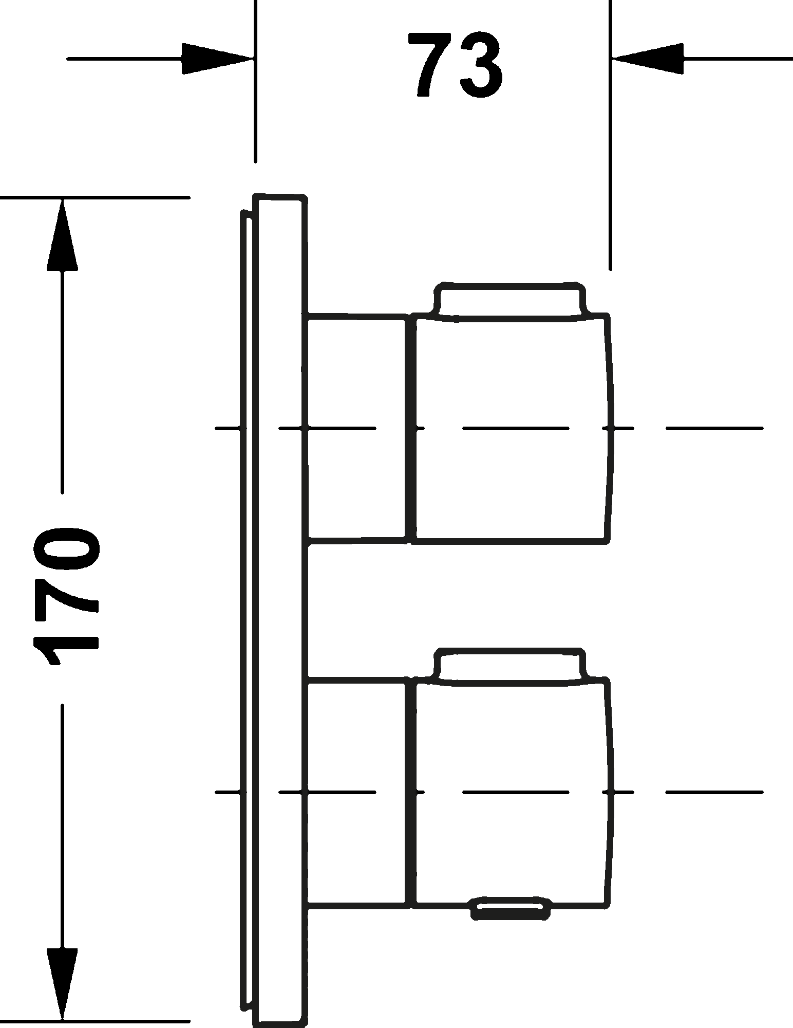Thermostat for concealed installation, 2 outlets, MH4200006