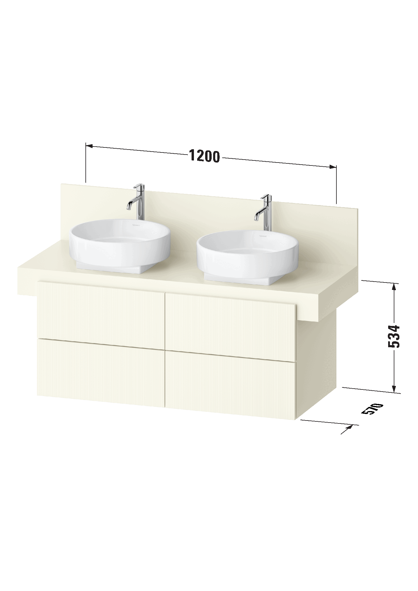 Console vanity unit wall-mounted, BA5017