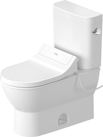 Two Piece Toilet, D2102900 Set items: Toilet Bowl, Toilet Tank, Shower toilet seat, Article No.: 2126010000, 09312200U4, 613000011041300, White High Gloss, elongated, Siphonic, Flushing rim: Closed, Outlet: Closed, Flush water quantity: 1.28 gal