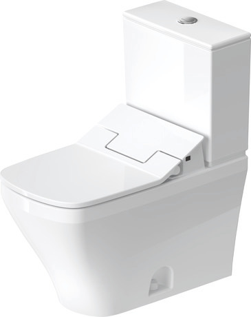 Two Piece Toilet, D4056120 Set items: Shower toilet seat, Toilet Tank, Toilet Bowl, Article No.: 611200001501300, 0935200085, 2160512085, HygieneGlaze, White High Gloss, SensoWash toilet, elongated, Siphonic, Flushing rim: Closed, Trip lever placement: Top, Outlet: Closed, Flush water quantity: 1.28 gal, Single Flush, Water connection position: Bottom left, WaterSense: Yes, cUPC listed: Yes, cC/IAPMO®: No