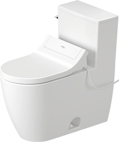 One Piece Toilet, D4900320 Set items: One Piece Toilet, Shower toilet seat, Article No.: 20130120U3, 613000011041300, HygieneGlaze, White High Gloss, Siphonic, Flushing rim: rimless, Single Flush, Flush water quantity: 1.28 gal, Single Flush