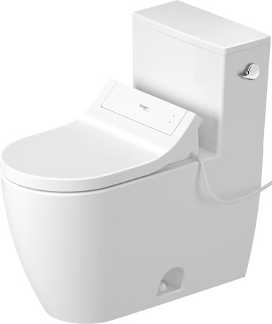 One Piece Toilet, D4900420 Set items: One Piece Toilet, Shower toilet seat, Article No.: 20130120U4, 613000011041300, HygieneGlaze, White High Gloss, Siphonic, Flushing rim: rimless, Single Flush, Flush water quantity: 1.28 gal, Single Flush