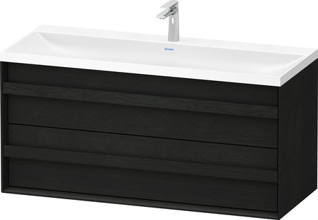 Set c-shaped sospeso, OC4558OH6H60000 Rovere nero massello opaco Legno massello, Articoli inclusi nel set: Lavabo c-shaped, Colore ceramica: Bianco satinato, Numero dei fori rubinetteria: 1, Maniglia Rovere nero massello, Troppopieno: No, Bordo per la rubinetteria: Sì, Incl. piletta a scarico libero, Incl. tappo in DuroCast, Incl. rubinetteria: No