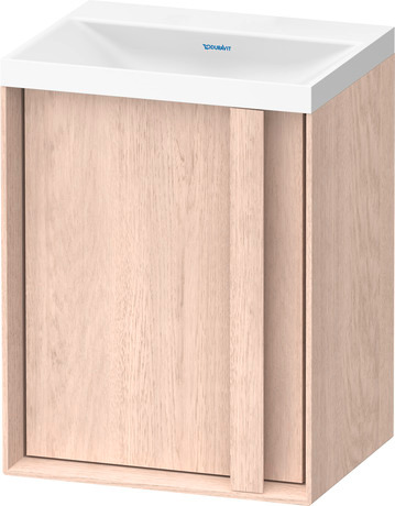 Set c-shaped sospeso, OC4553NH7H70000 Rovere chiaro massello opaco Legno massello, Articoli inclusi nel set: Lavamani c-shaped, Colore ceramica: Bianco satinato, Numero dei fori rubinetteria: 0, Maniglia Rovere chiaro massello, Troppopieno: No, Bordo per la rubinetteria: Sì, Incl. piletta a scarico libero, Incl. tappo in DuroCast, Incl. rubinetteria: No