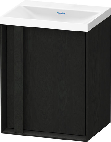 Set c-shaped sospeso, OC4554NH6H60000 Rovere nero massello opaco Legno massello, Articoli inclusi nel set: Lavamani c-shaped, Colore ceramica: Bianco satinato, Numero dei fori rubinetteria: 0, Maniglia Rovere nero massello, Troppopieno: No, Bordo per la rubinetteria: Sì, Incl. piletta a scarico libero, Incl. tappo in DuroCast, Incl. rubinetteria: No