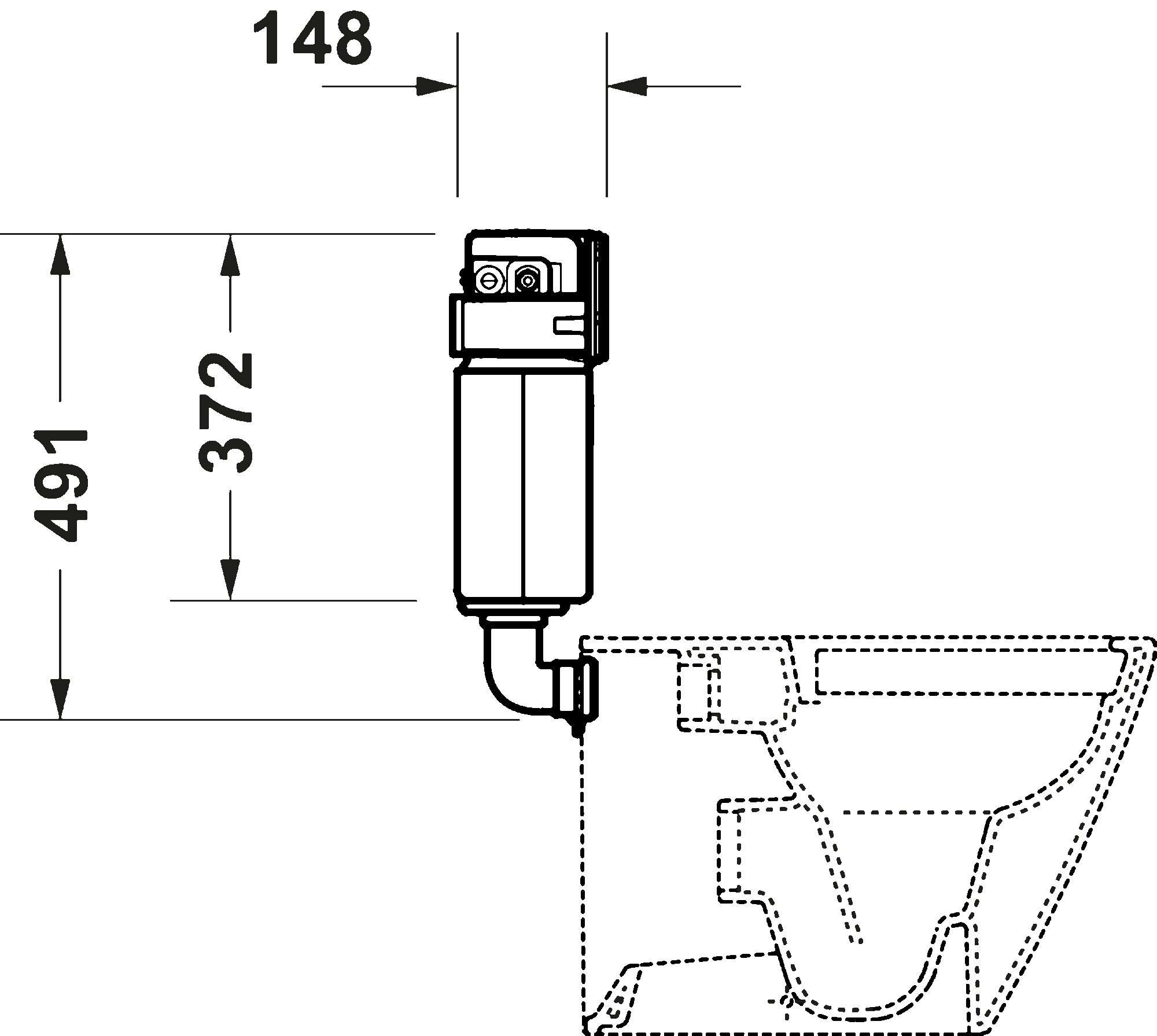 Installation element wet installation for WC, WD1036