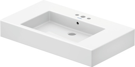 Wall Mounted Sink, 0329850087 White High Gloss, Number of basins: 1 Middle, Number of faucet holes: 3 Middle, Overflow: Yes, Soap dispenser position: Left
