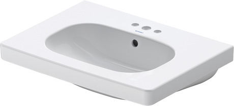 Wall Mounted Sink, 03426500872 White High Gloss, Number of basins: 1, Number of faucet holes: 3 Middle, Back side glazed: No