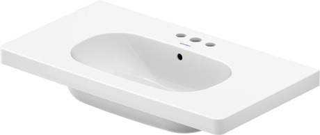 Wall Mounted Sink, 03428500872 White High Gloss, Number of basins: 1, Number of faucet holes: 3 Middle