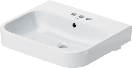 Wall Mounted Sink, 2318600087 White High Gloss, Number of basins: 1 Middle, Number of faucet holes: 3 Left, Middle, Right