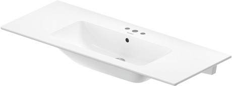 Wall Mounted Sink, 2336120087 White High Gloss, Number of basins: 1 Middle, Number of faucet holes: 3 Left, Middle, Right, Soap dispenser position: Left