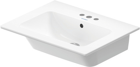 Wall Mounted Sink, 2336630087 White High Gloss, Number of faucet holes: 3 Left, Middle, Right