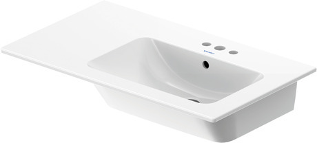 Wall Mounted Sink, 2346830087 White High Gloss, Number of basins: 1 Right, Number of faucet holes: 3 Left, Middle, Right