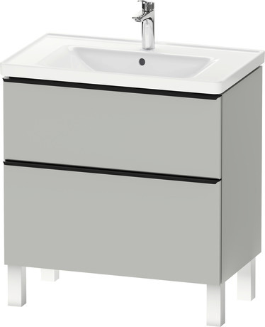 Vanity cabinet with sink, DE0218OBD070000 Concrete Gray Matte Decor, Set items: Vanity Cabinet, Wall Mounted Sink, Article No.: DE43970BD070000, 2367800000, Rectangular, Number of basins: 1, Includes faucet deck, Square, Number of drawers: 2, Number of basins: 1Middle, Matte, Number of drawers: 2