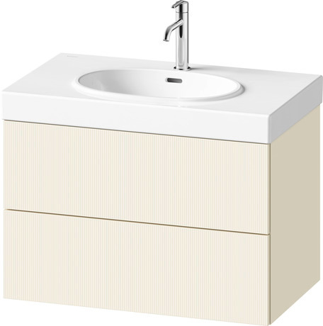 Vanity unit wall-mounted, BA47230JDID0000 Front: Ivory Structured Matt, Decor, Corpus: Ivory Matt, Decor