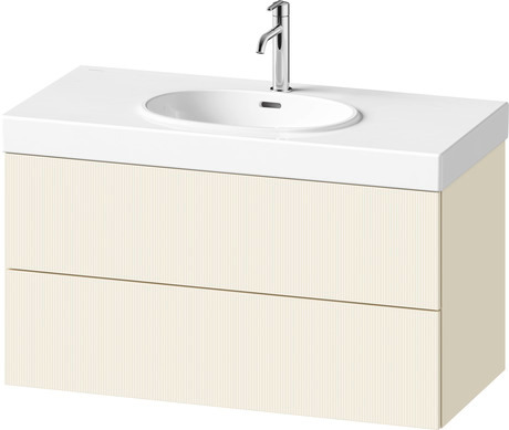 Vanity unit wall-mounted, BA47240JDID0000 Front: Ivory Structured Matt, Decor, Corpus: Ivory Matt, Decor