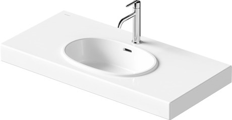 Washbasin, 241210AA00 White High Gloss, Rectangular, Number of pre-marked tap holes: 1