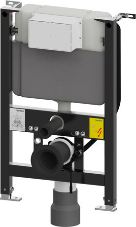 Installation element dry installation for WC, WD1038000071 incl. PVC toilet wall-mounted outlet bend DN 90/90, 4 l, Small flushing volume: 3 l, Large flushing volume: 4 l
